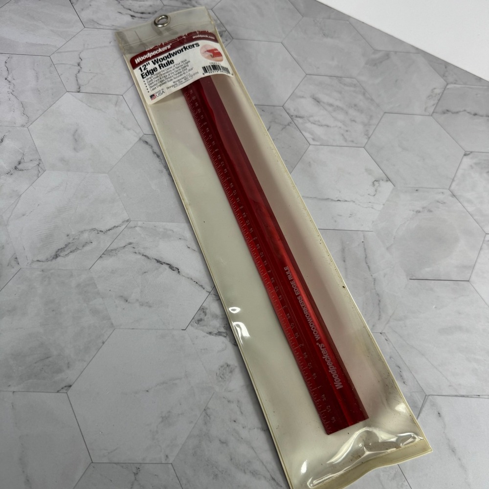 Woodpeckers 12 Inch Woodworkers Edge Rule Red Anodized Aluminum ERULE-12 USA